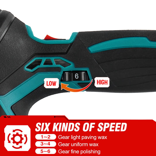 ONEVAN 6-Speed Cordless Car Polisher – Electric Waxing Machine for Makita Battery Pin