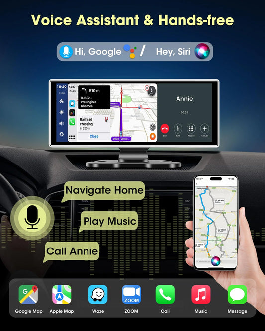 11,26 Zoll 4K Auto-DVR-Dash-Videorecorder mit Wireless Carplay & Android Auto