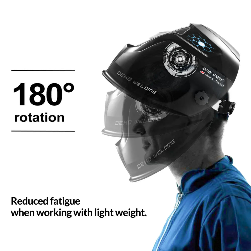 DEKO Solar Auto-Darkening Welding Helmet – Adjustable Shade 4/9–13