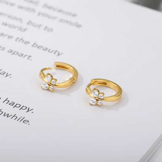 Zircon Butterfly Earrings for Women - Fashion Piercing Stainless Steel Jewelry Gift