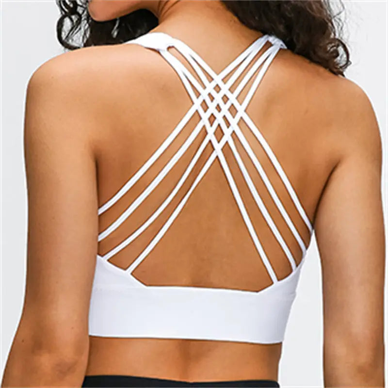 Nepoagym GOAL Cross Back Women Sport Bra - Buttery Soft Medium Support Yoga Bra for Plus Size Women