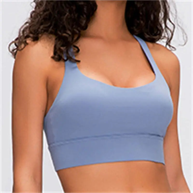 Nepoagym GOAL Cross Back Women Sport Bra - Buttery Soft Medium Support Yoga Bra for Plus Size Women
