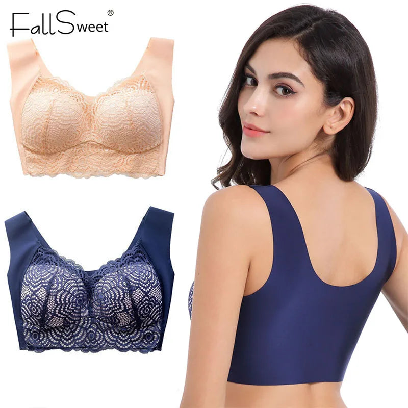 FallSweet Wire Free Lace Bras for Women Plus Size