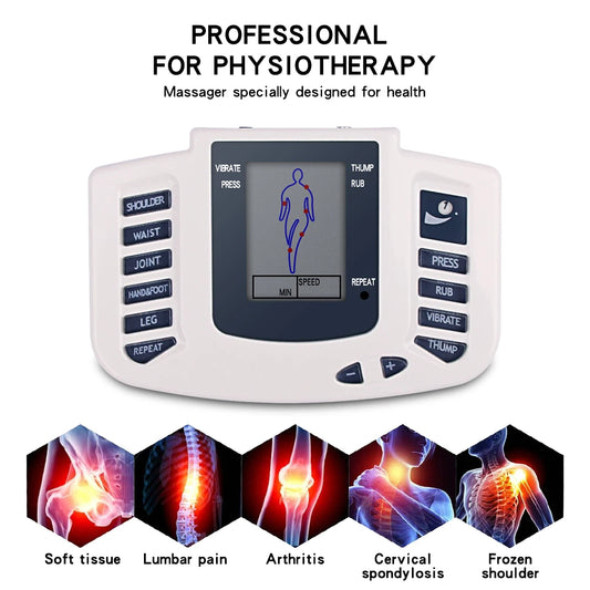 Full Body TENS Muscle Electro Stimulator EMS Acupuncture Therapy Massage with 16 Pads - Complete Physiotherapy System