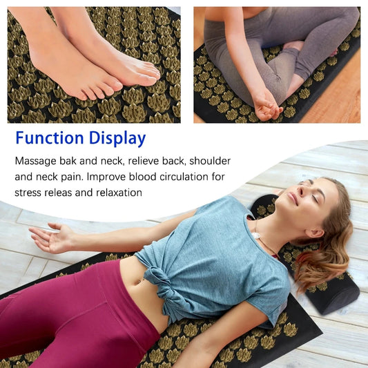 Pranamat Eco Lotus Spike Mat – Acupuncture Massage Cushion for Neck, Foot, and Back Yoga