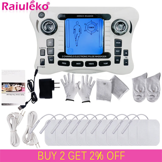 12 Modes EMS Muscle Stimulator & Tens Pulse Massager - Digital Frequency Physiotherapy Machine