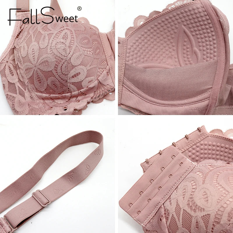 FallSweet Sexy Front Closure Bra Plus Size Lace Women Underwear