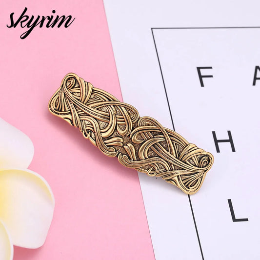 Skyrim Retro Decoration Irish Knot Hair Pins - Vintage Antique Gold Hair Barrette Accessories for Women