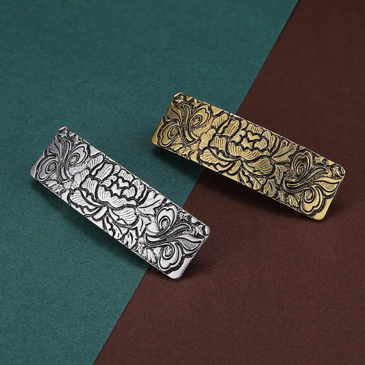 Skyrim Retro Flower Hairpin - Vintage Antique Silver & Gold Barrette Hair Clip Jewelry for Women