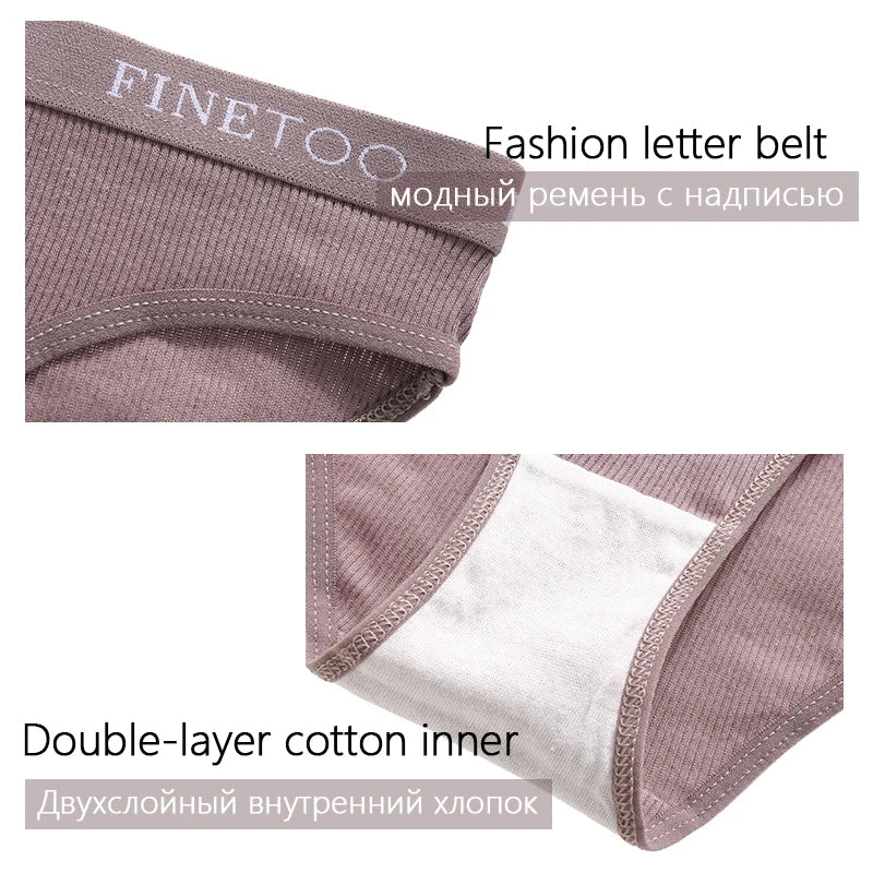 FINETOO 3PCS Women's Cotton Panty Set