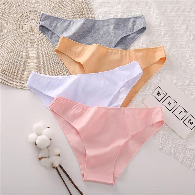 FINETOO M-2XL Women Cotton Underwear 3Pcs/set