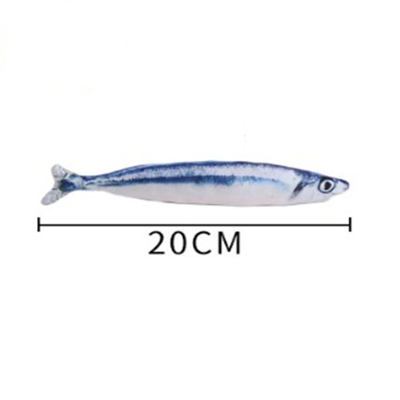 Simulation Fish Cat Chew Plush Toys