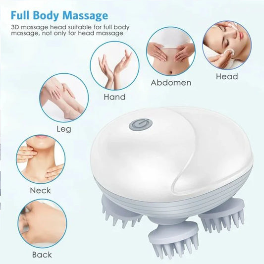 Deep Scalp Massager - Electric Massage Tool for Head and Pets, Washable & Portable