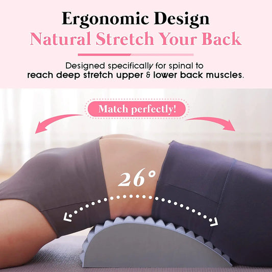 Lower Back Pain Relief Stretcher Pillow - Chronic Lumbar Support & Posture Corrector