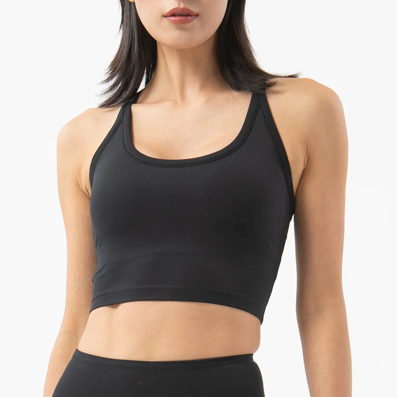 SOISOU Nylon Gym Bra Sports Top for Women - Breathable Yoga & Fitness Support