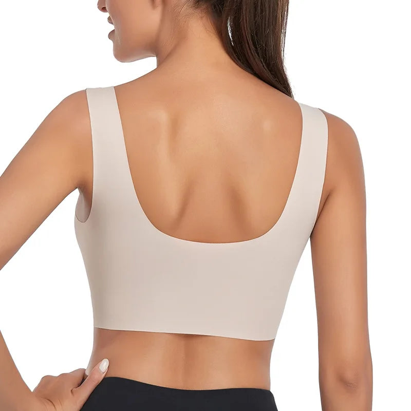 Women Seamless Plus Size Lace Push Up Sports Bra