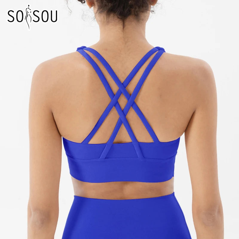 SOISOU Women's Cropped Bralette - Breathable Sports Bra in 25 Colors