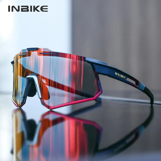 INBIKE Photochromic Cycling Sunglasses for Men - Professional Road Bike Riding Glasses