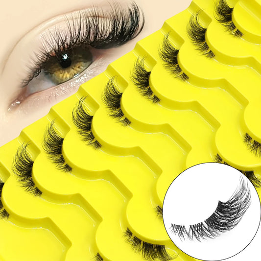 GROINNEYA Cat Eye False Eyelashes - 3D Faux Mink Multipack
