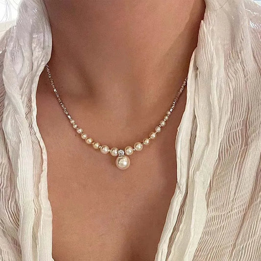 New Fashion Pearl Droplet Necklace for Women - Minimalist Design String Bead Collarbone Chain Wedding Jewelry Gifts