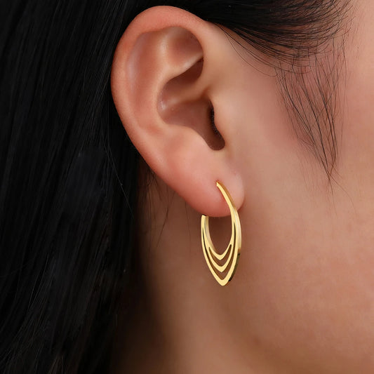 Vintage Stereoscopic Stainless Steel Earrings - Trendy Stud Jewelry for Women