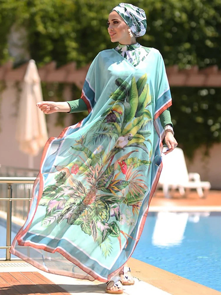 Plus Size Long-Sleeve Modest Burkini Cover-Up