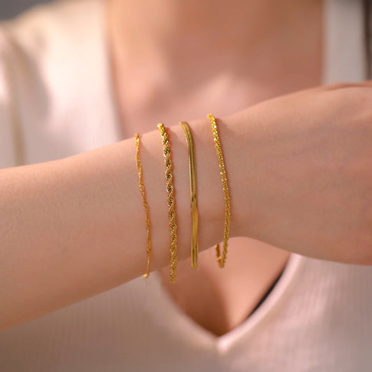 Skyrim Stainless Steel Gold Color Bracelet - Trendy Minimalist Jewelry for Women