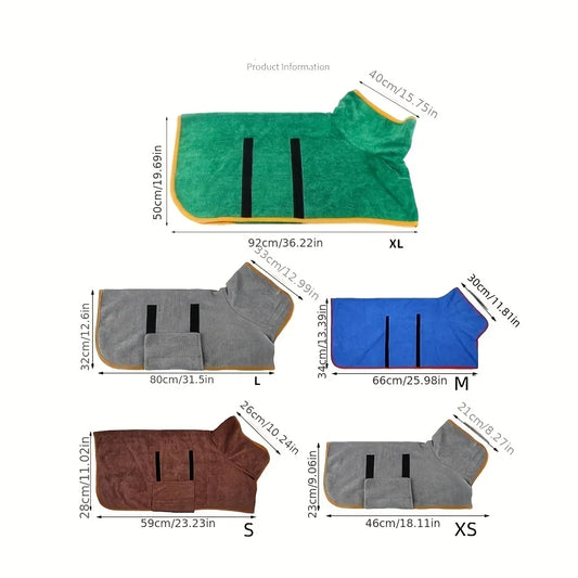 Absorbent Quick Drying Dog Bathrobe - Perfect for Small & Large Dogs