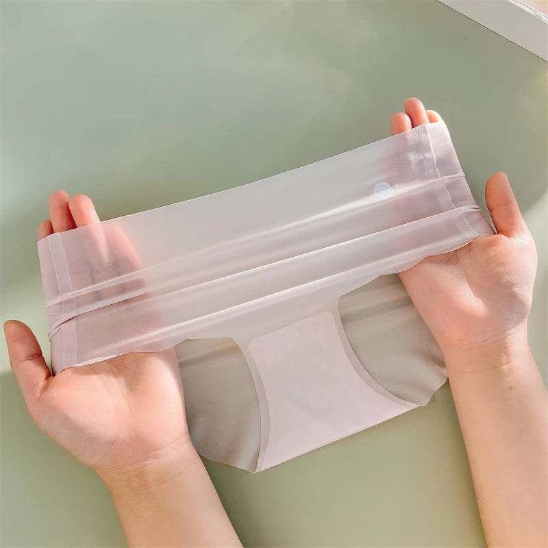 4PCS Ultra-thin Ice Silk Seamless Women's Panties