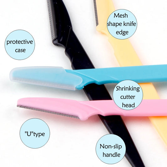 Portable Eyebrow Trimmer - 3/4/10Pcs Safety Blade Shaver for Women