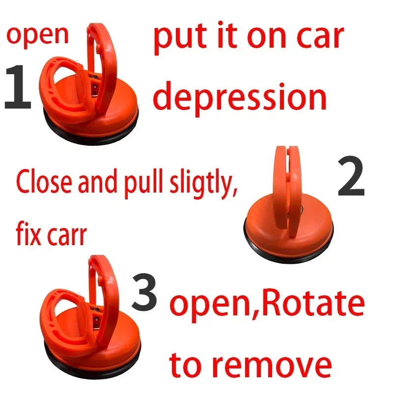 Car Dent Removal Tool - 2-inch Black/Orange Suction Cup for Easy Body Repair