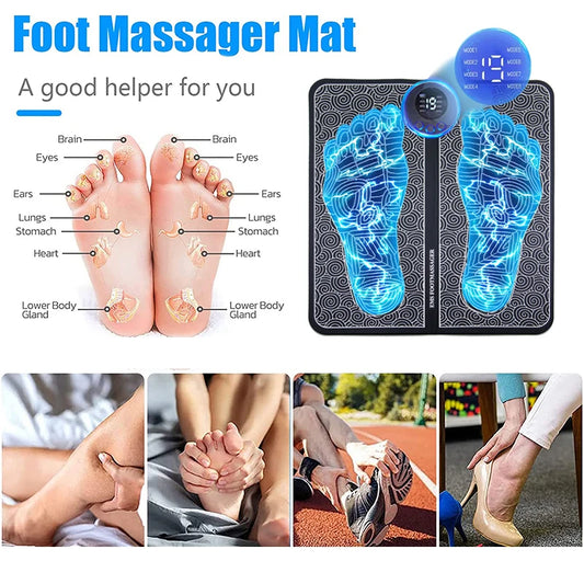 Electric Foot Massager Pad for Relaxation and Recovery - Ideal for Home and Outdoor Use