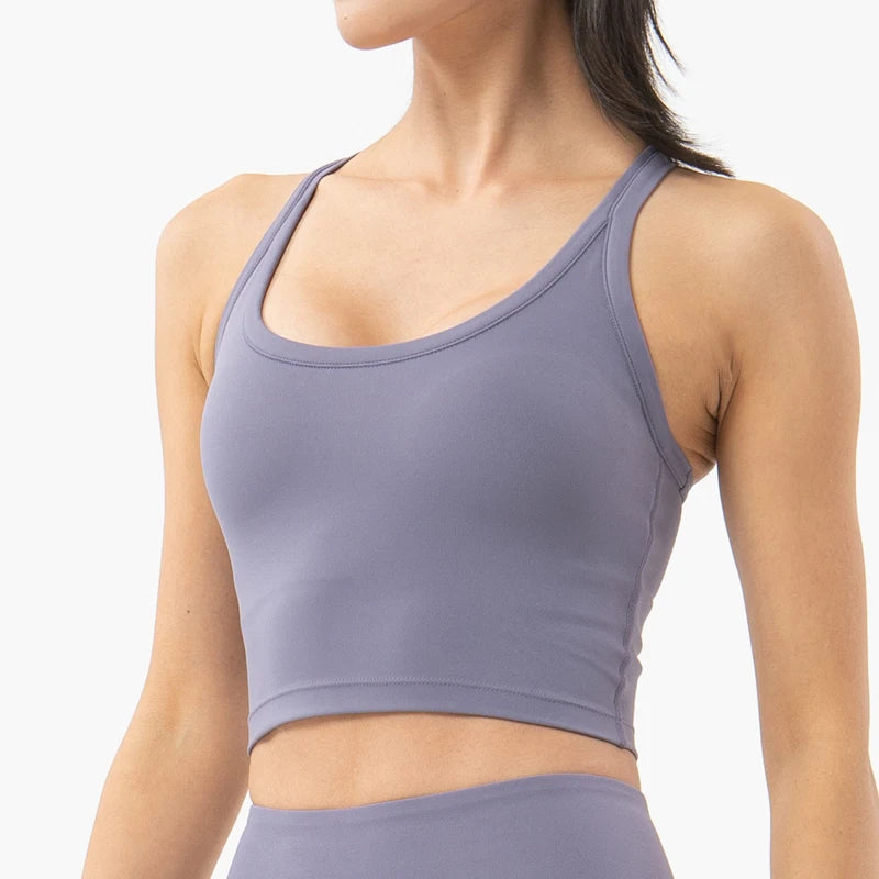 SOISOU Nylon Gym Bra Sports Top for Women - Breathable Yoga & Fitness Support