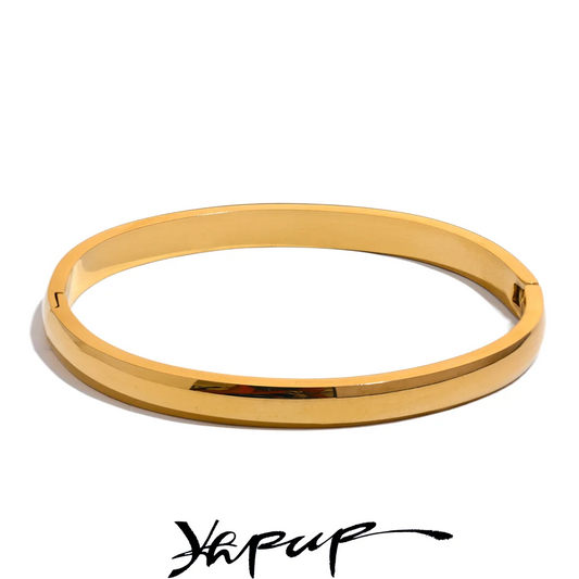 Yhpup 5*60mm High Quality Stainless Steel Round Smooth Bracelet Bangle - Minimalist Daily Jewelry for Women