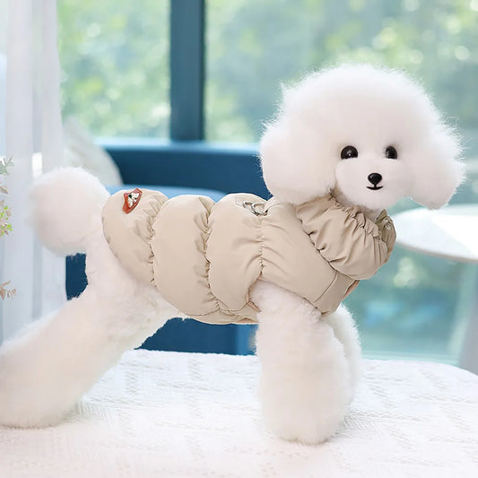 Soft Warm Dog Clothes for Winter - Padded Puppy and Cat Jacket for Small to Medium Breeds