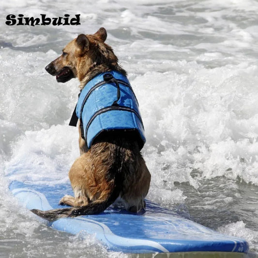 Dog Life Jacket for Large Dogs - Reflective Adjustable Safety Vest for Swimming, Surfing, and Sailing
