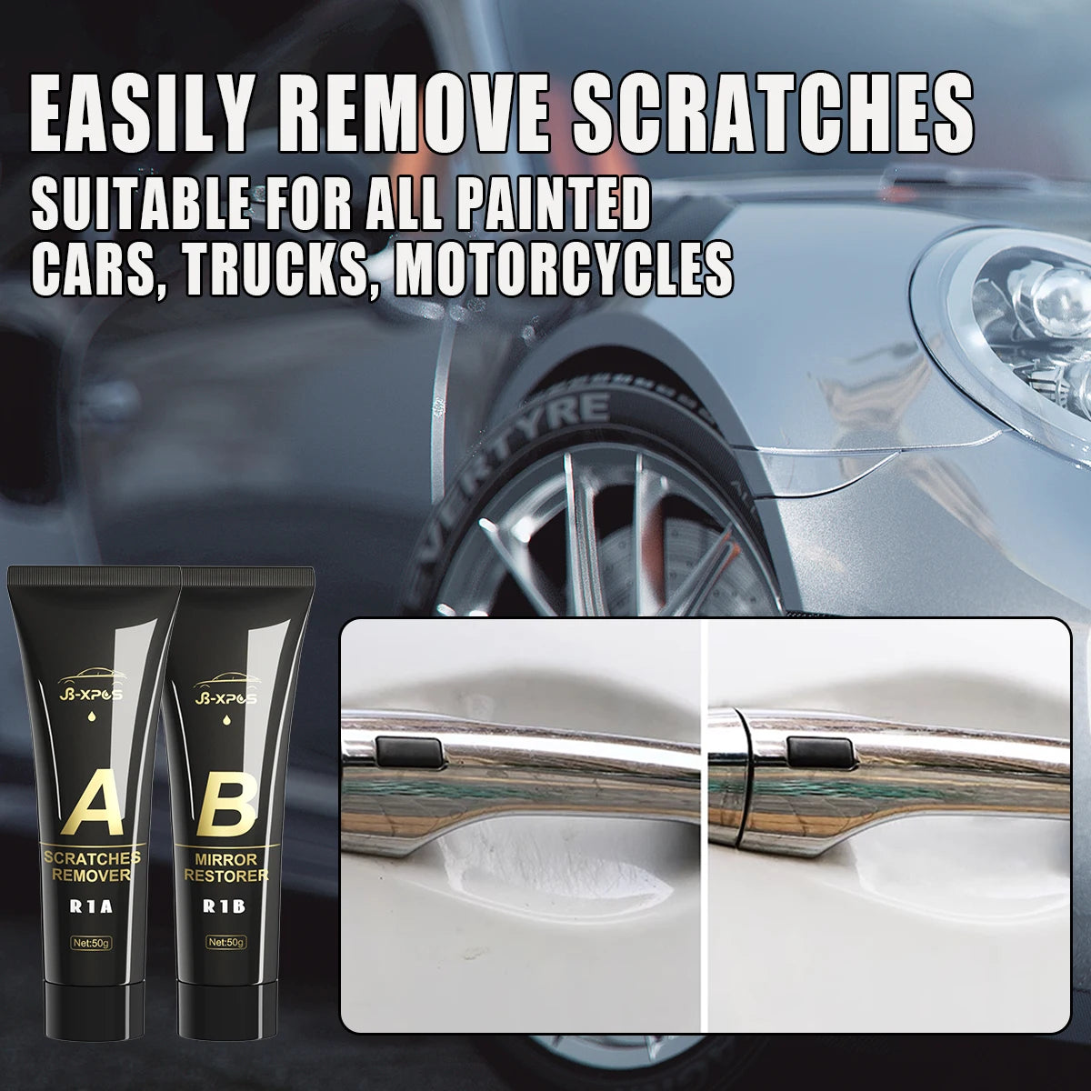 Car Scratch Remover Paint Care Set - R1 Auto Scratch Repair and Polishing