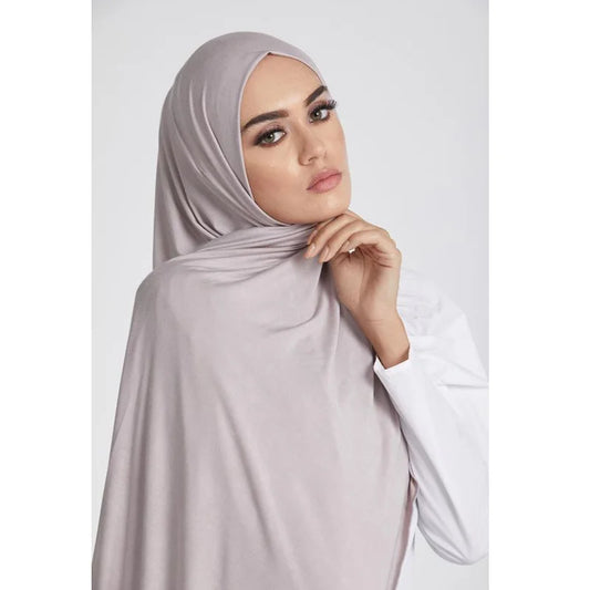 Soft Modal Cotton Jersey Hijab Scarf - Long Muslim Scarf for Women