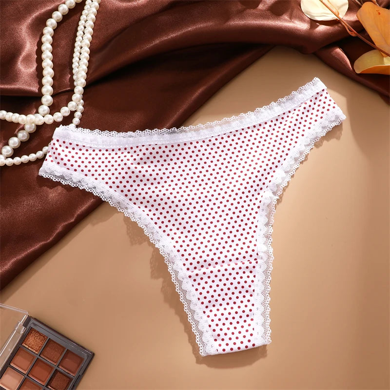 FINETOO 3Pcs Lace Panties Set - Sexy Low-Waist Thongs