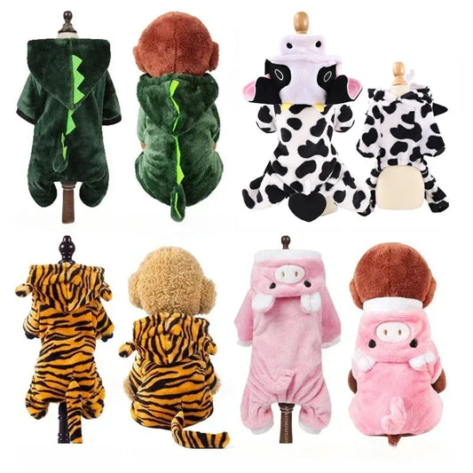 Soft Warm Fleece Dog Jumpsuits for Small Dogs, Puppies, and Cats - Cozy Hoodies for Chihuahua and Yorkshire Terriers