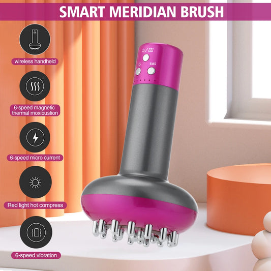 Electric Lymphatic Drainage Machine - Meridian Body Massage Brush for Anti-Cellulite and Physiotherapy