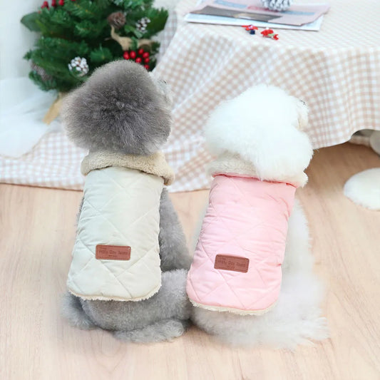 Warm Chihuahua Dog Cat Clothes Winter Fur Collar Small Dogs Puppy Coat Thick Cotton Pet Jacket Outfits for Small Dogs