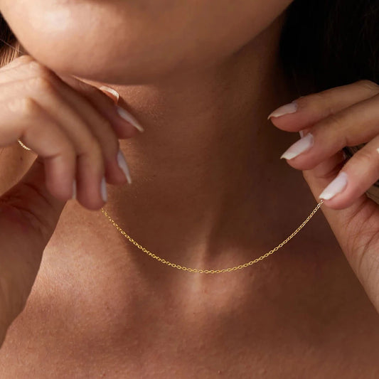 eManco 10PCS Fine Chain Necklace - Stainless Steel Gold-Plated Jewelry for Women