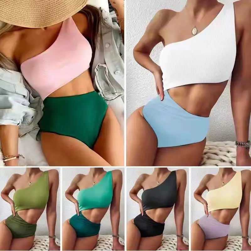 One Shoulder Women's One Piece Swimsuit - Stylish Monokini for Every Summer Adventure