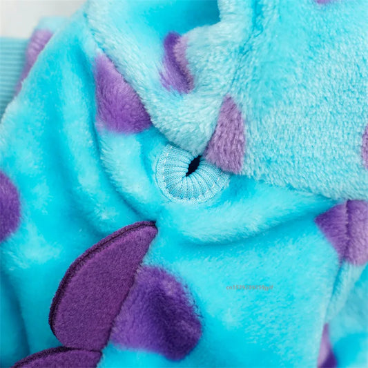 Warm Blue Dinosaur Hooded Coat for Dogs and Cats - Perfect Autumn and Winter Outfit