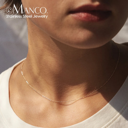 eManco Fine Chain Necklace - Stainless Steel Gold Color Pendants for Women - Perfect Statement Jewelry Gift