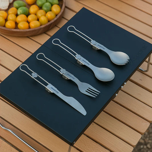 PACOONE Camping Titanium Spork - Ultralight Outdoor Tableware for Hiking and Traveling