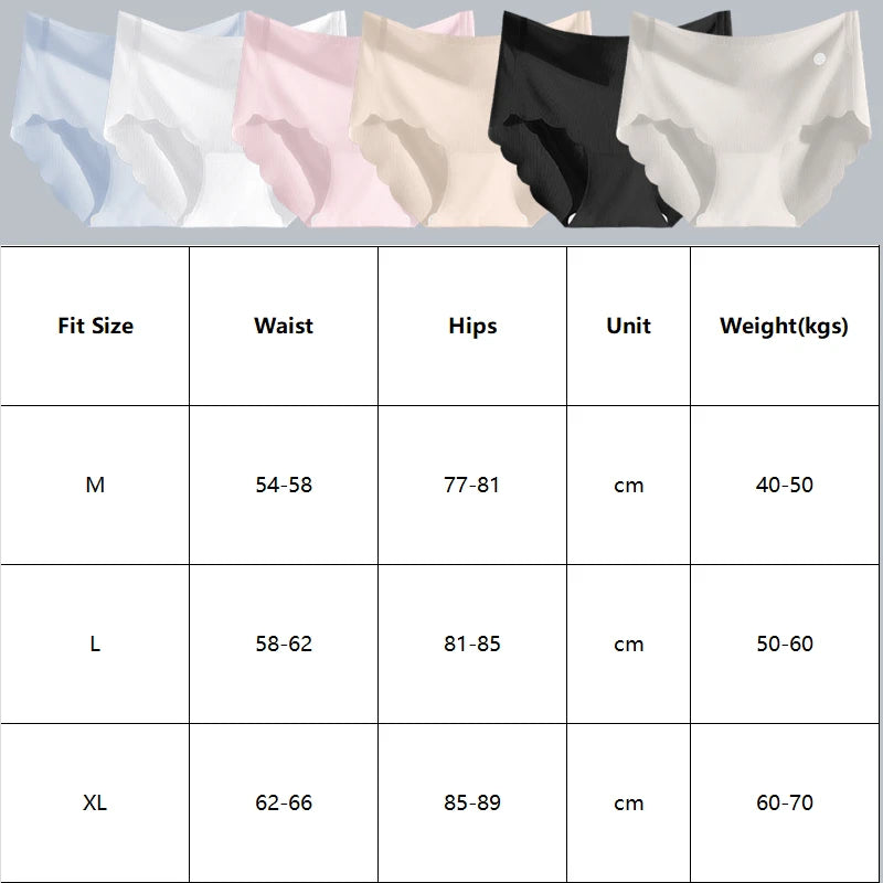 4PCS Ultra-thin Ice Silk Seamless Women's Panties