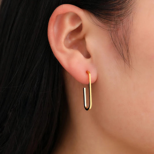 Gothic Punk Stainless Steel Geometric Rectangle Stud Earrings for Women