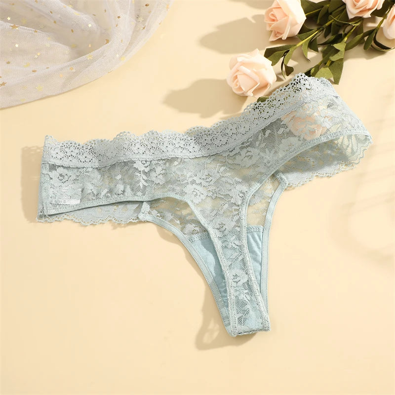 FINETOO 3Pcs Women Lace Hollow Out Underwear
